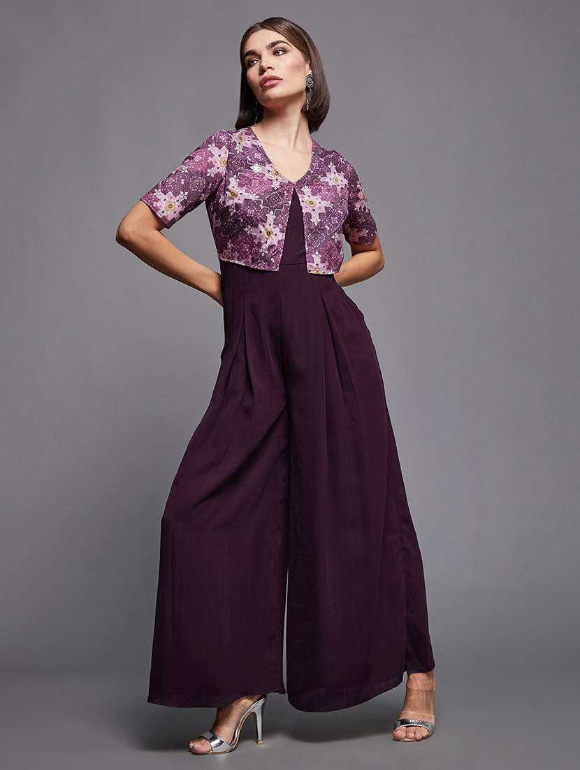 women polyester full leg jumpsuit