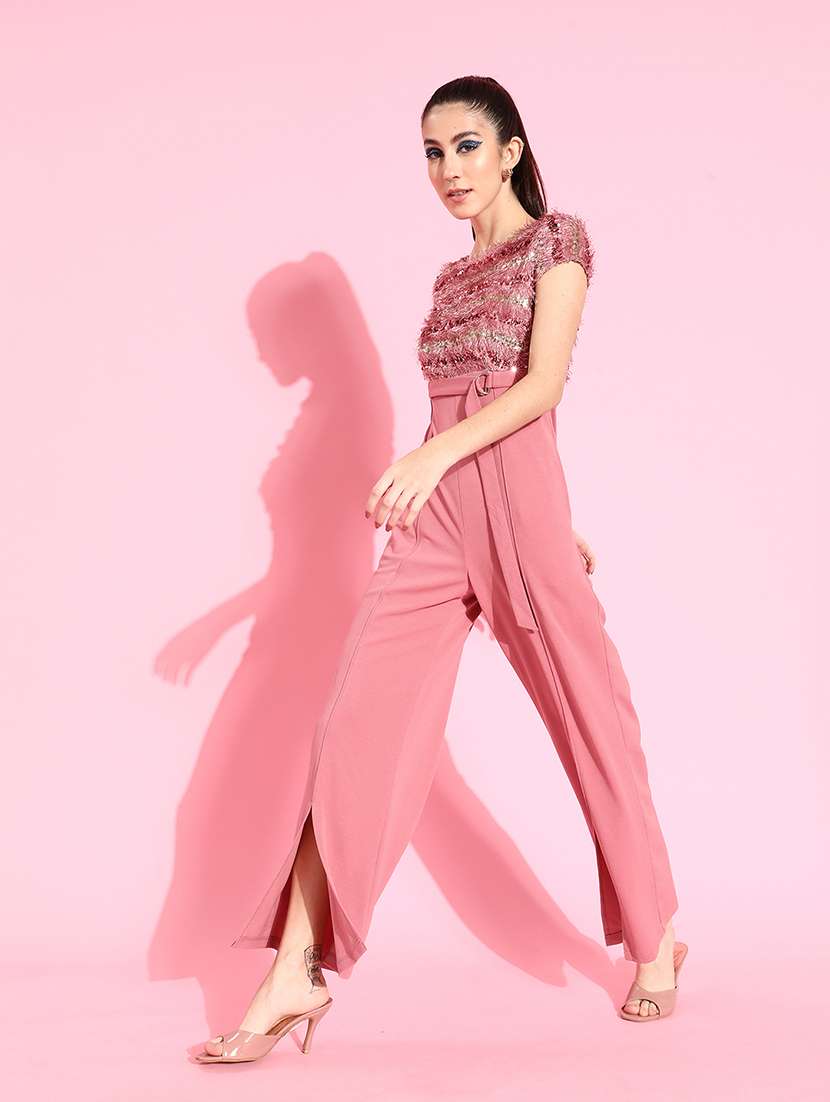 women pink polyester full leg jumpsuit - 22472403 -  Standard Image - 2