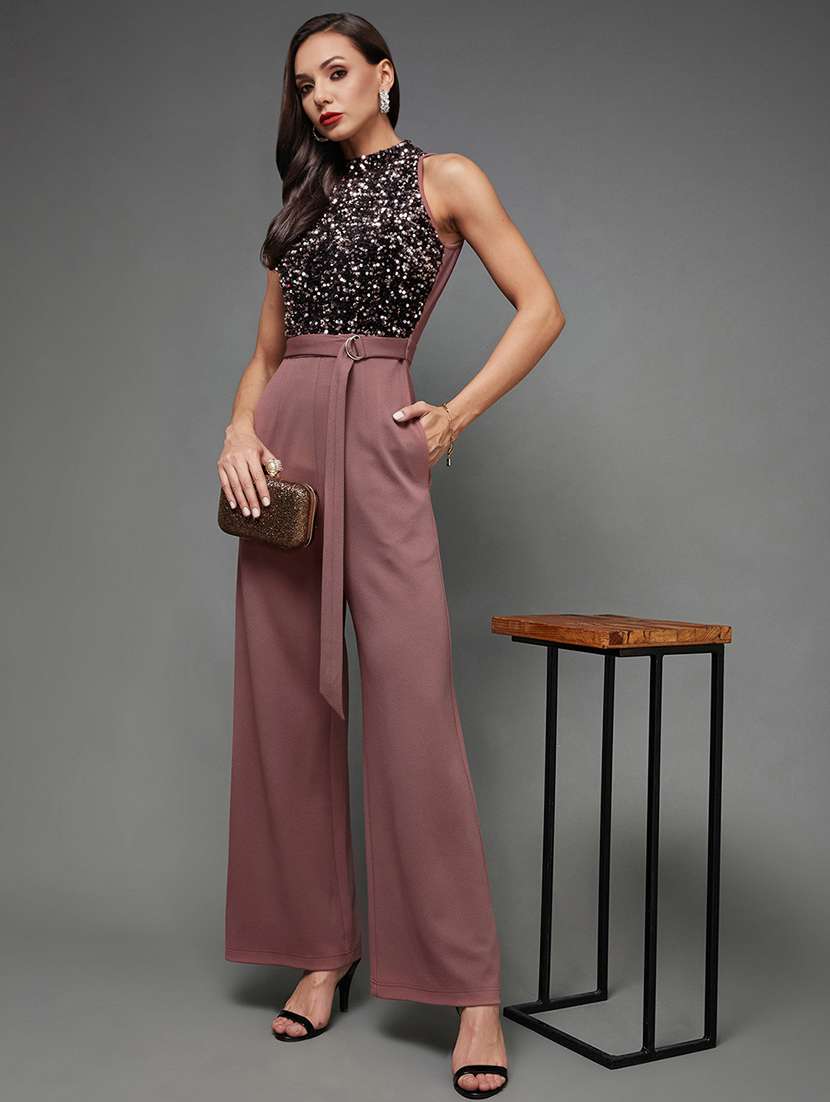 Women Sequined Sleeveless Full Length Jumpsuit - 22472415 -  Standard Image - 2