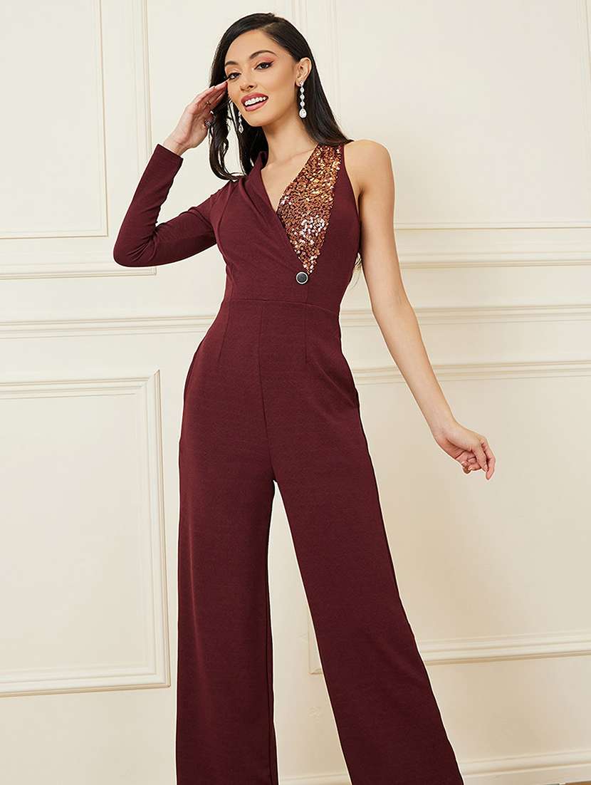 Women Self Designed Full Length Jumpsuit - 22472420 -  Standard Image - 2