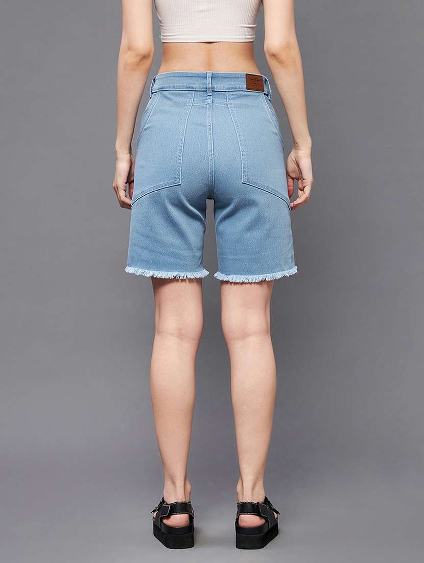 women blue denim bermuda short - 22472423 -  Standard Image - 2