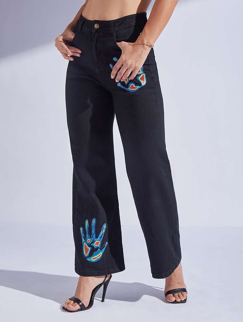 women black denim jean
