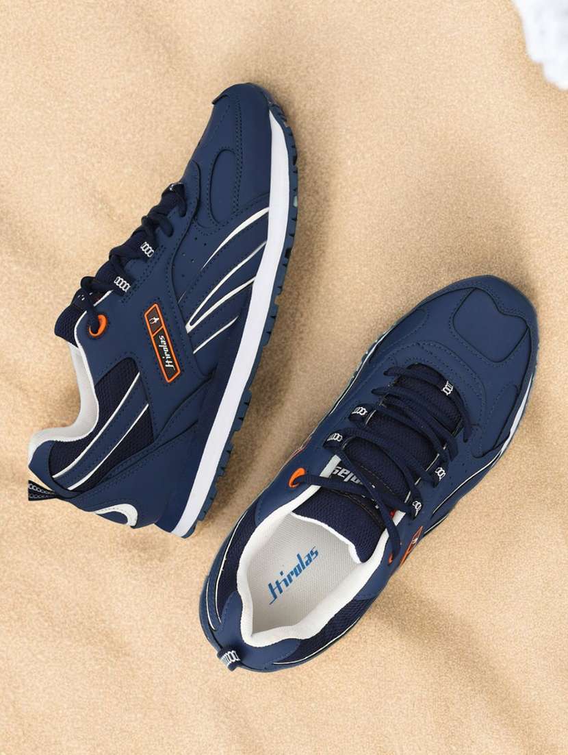 men solid  blue lace up shoe