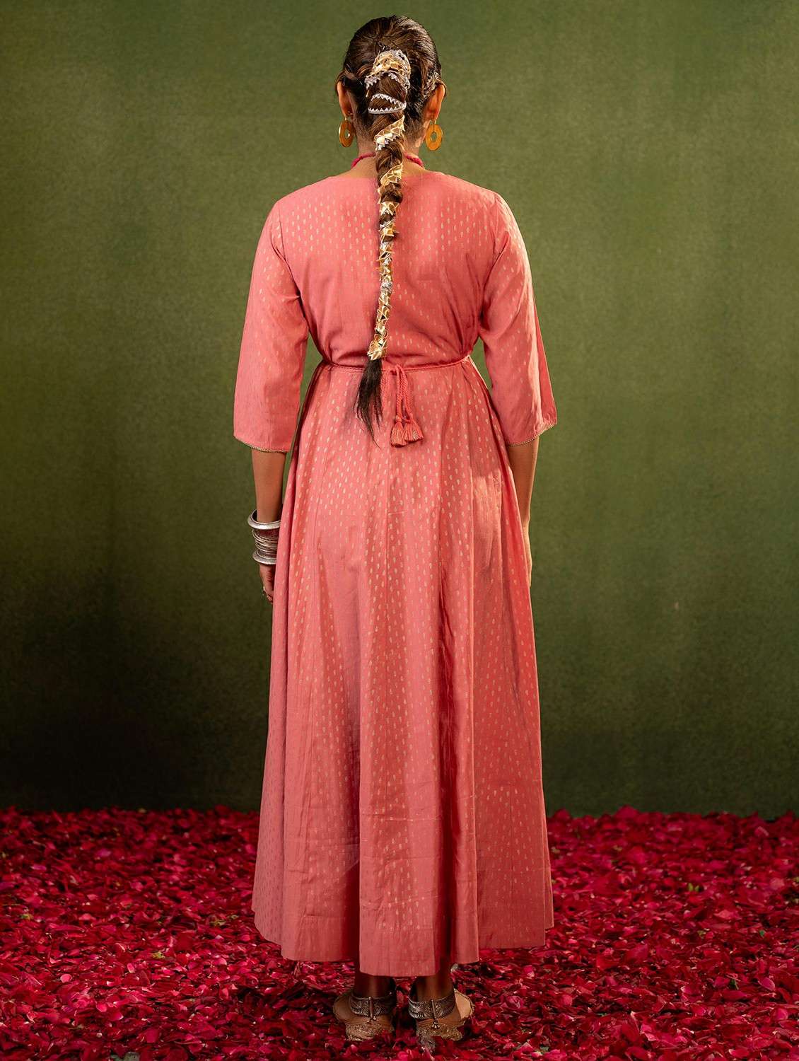 women pink polyester a-line ethnic dress - 22473100 -  Standard Image - 2