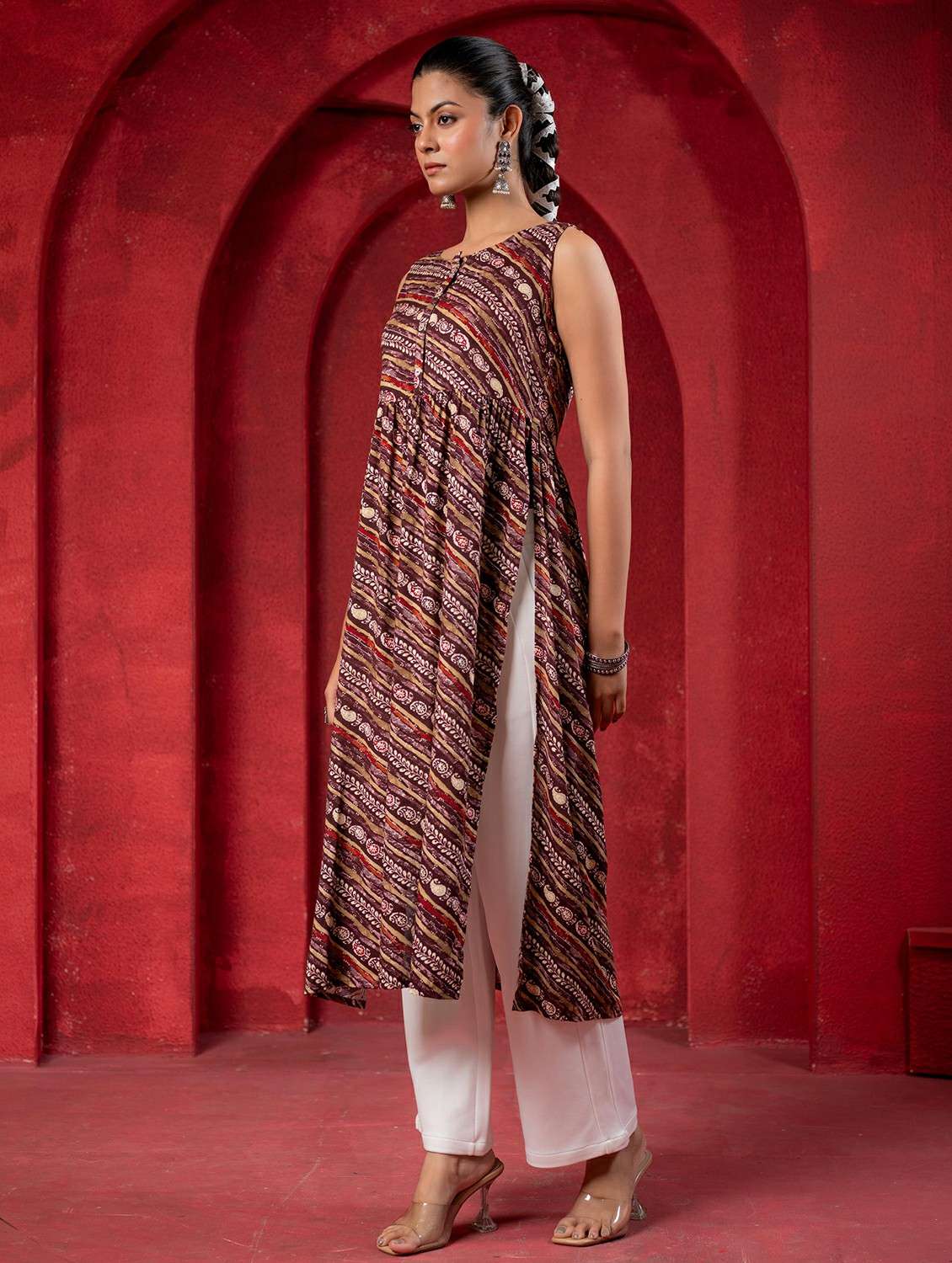 women multi viscose flared kurta - 22473127 -  Standard Image - 2