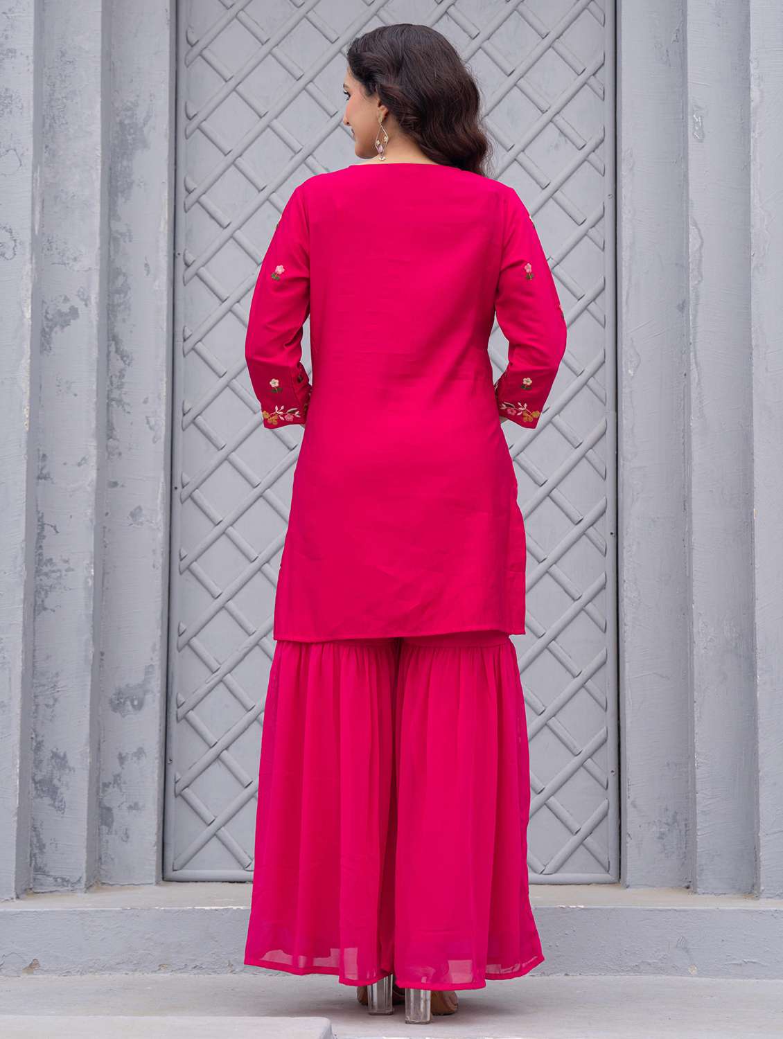 women fuchsia kurta salwar set - 22473144 -  Standard Image - 2
