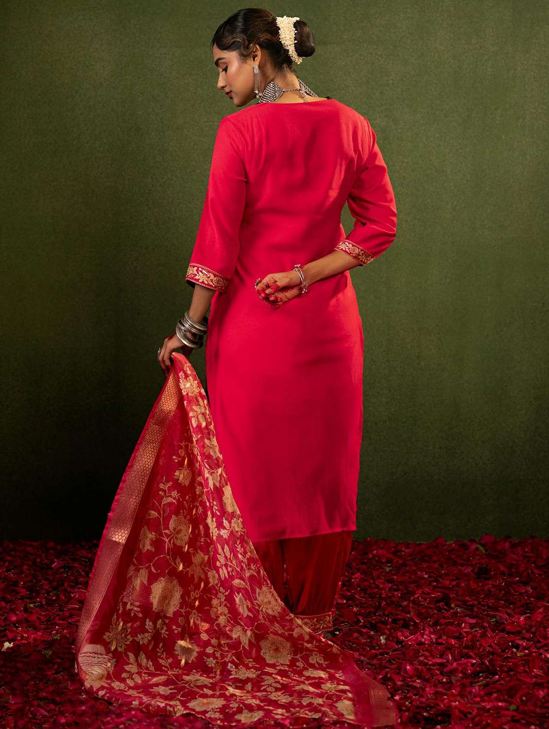 women pink kurta salwar set - 22473175 -  Standard Image - 2