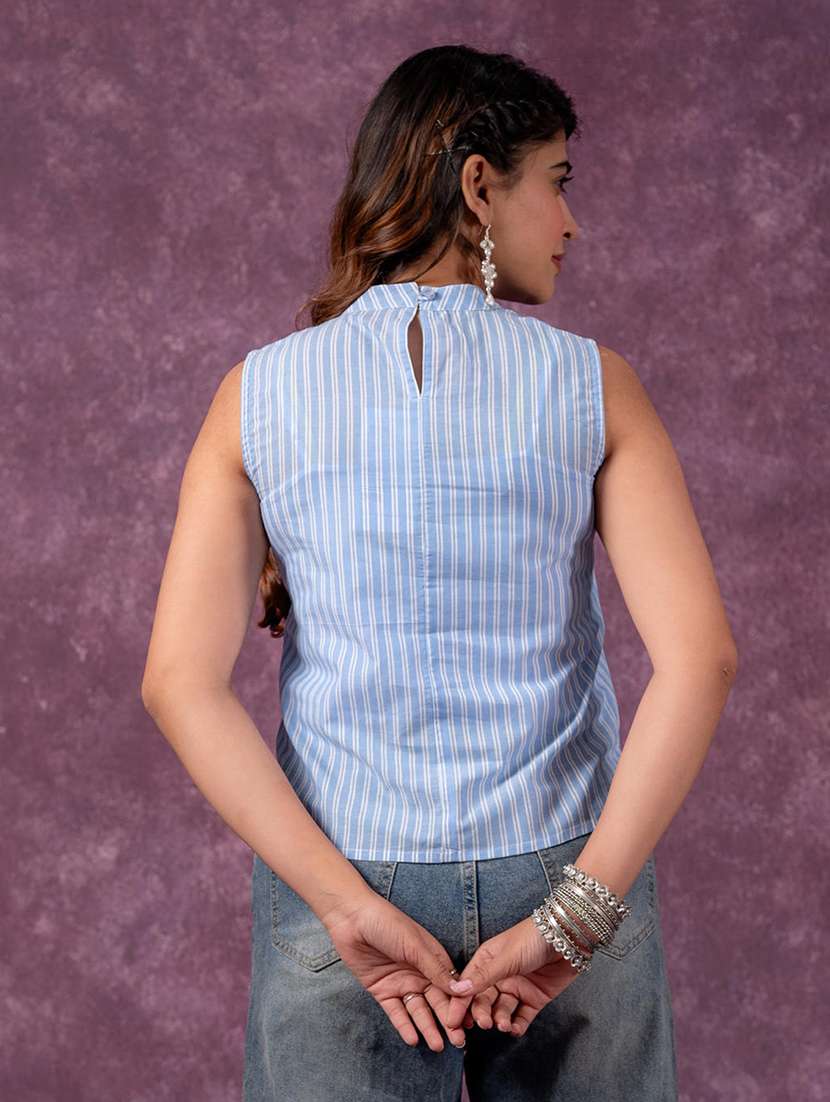 women striped sleeveless top - 22473197 -  Standard Image - 2