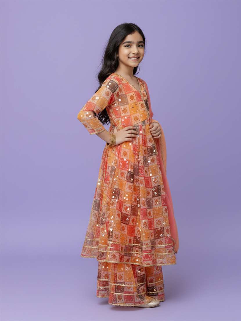 girl viscose kurta sharara set suit set - 22473222 -  Standard Image - 2