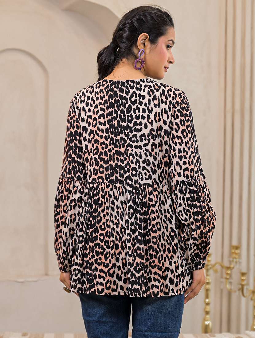 women animal printed long sleeve top - 22473238 -  Standard Image - 2