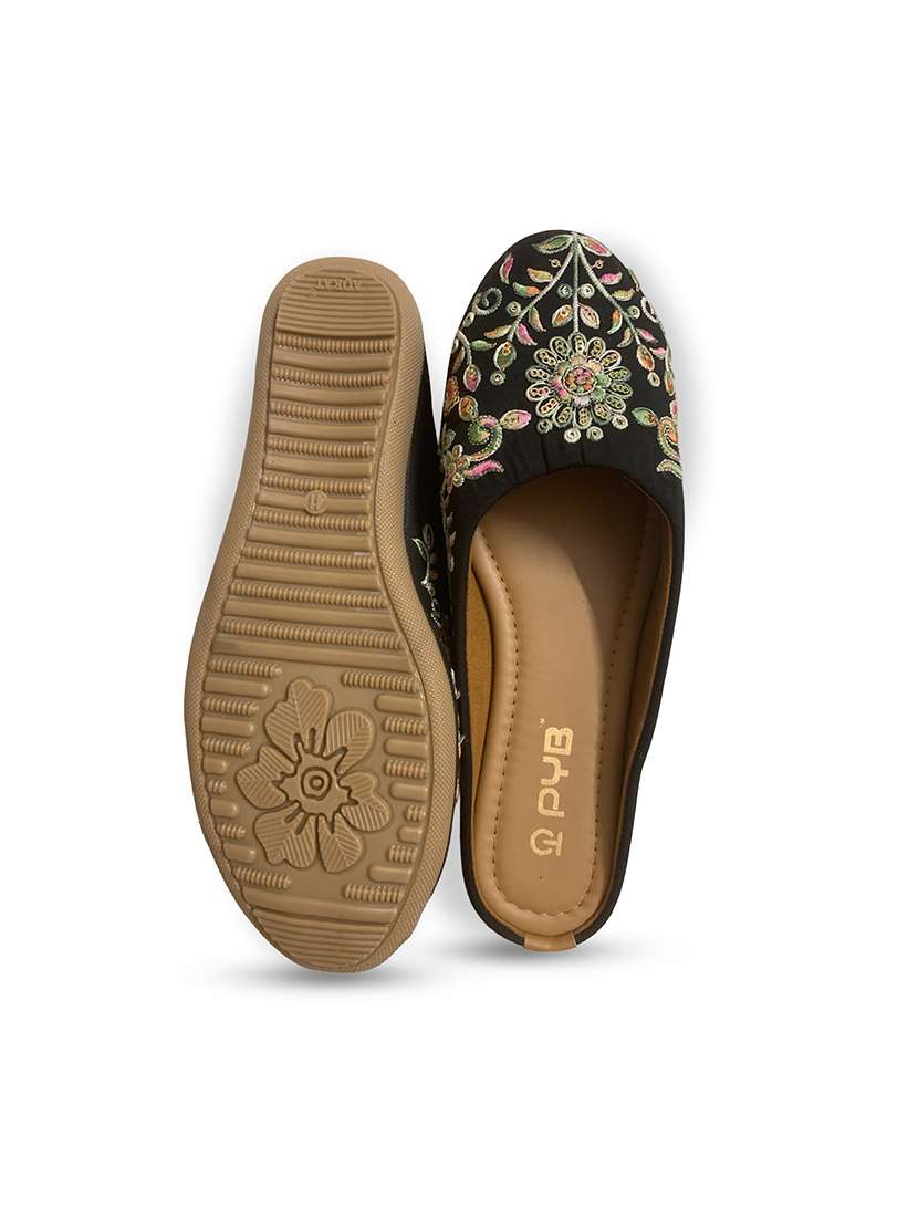 women black slip on jutis & mojari - 22473270 -  Standard Image - 2