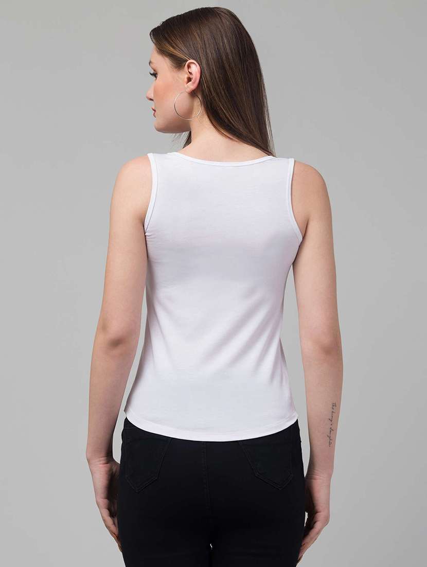 women solid white viscose tank top top - 22473330 -  Standard Image - 2