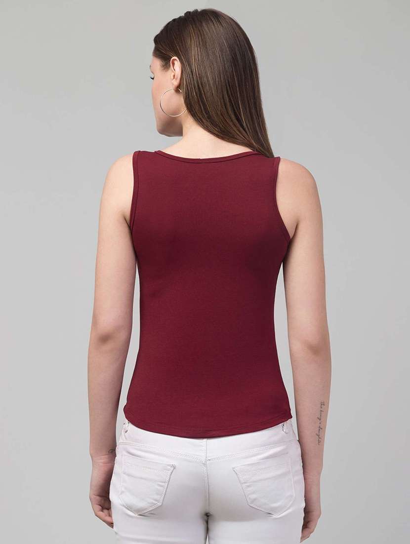 women solid sleeveless tank top - 22473331 -  Standard Image - 2