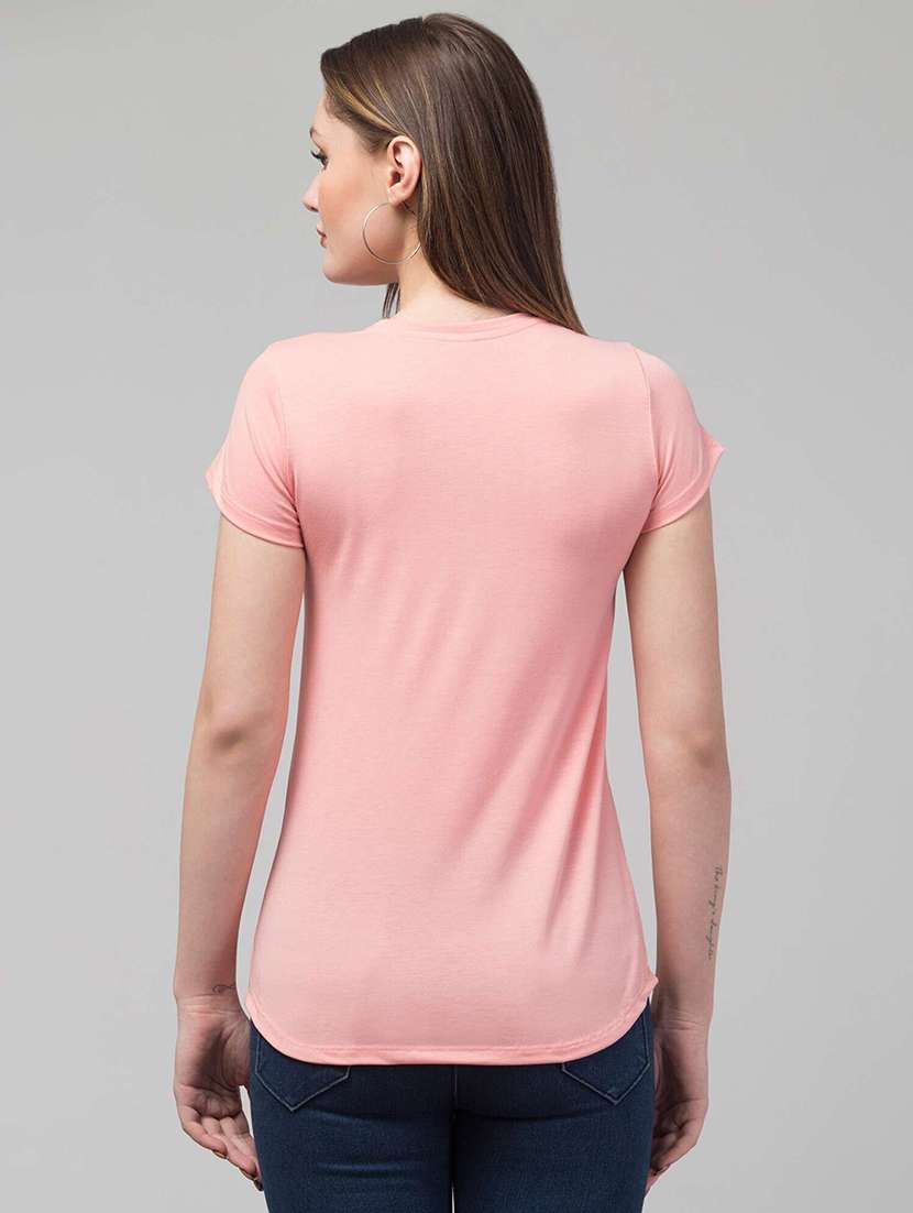 women solid short sleeve straight top - 22473338 -  Standard Image - 2