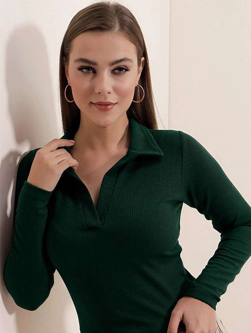 women solid green viscose regular top - 22473339 -  Standard Image - 2