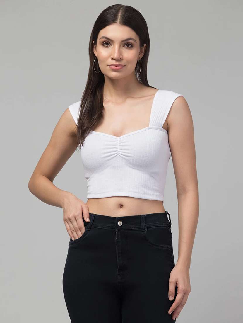 women solid sleeveless tank top