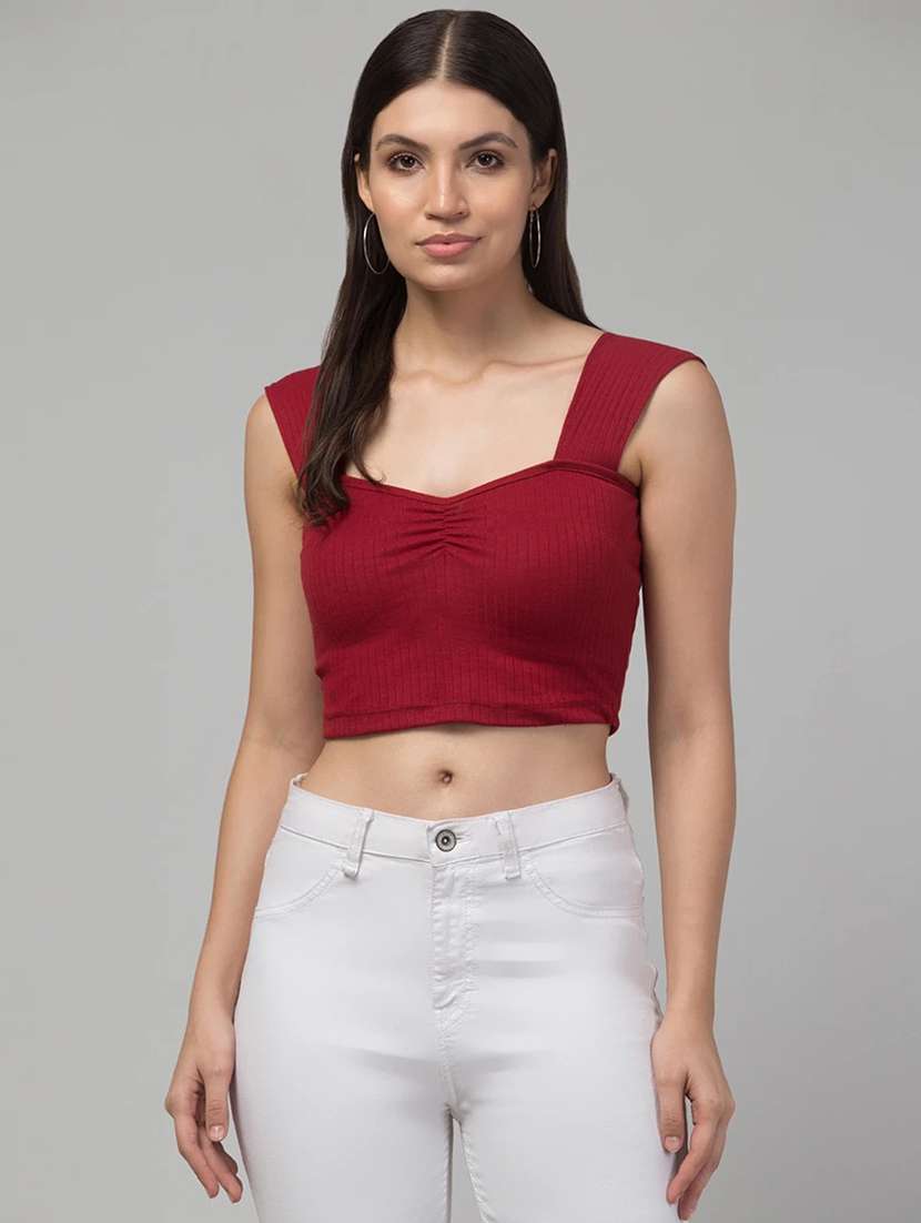 women solid sleeveless tank top
