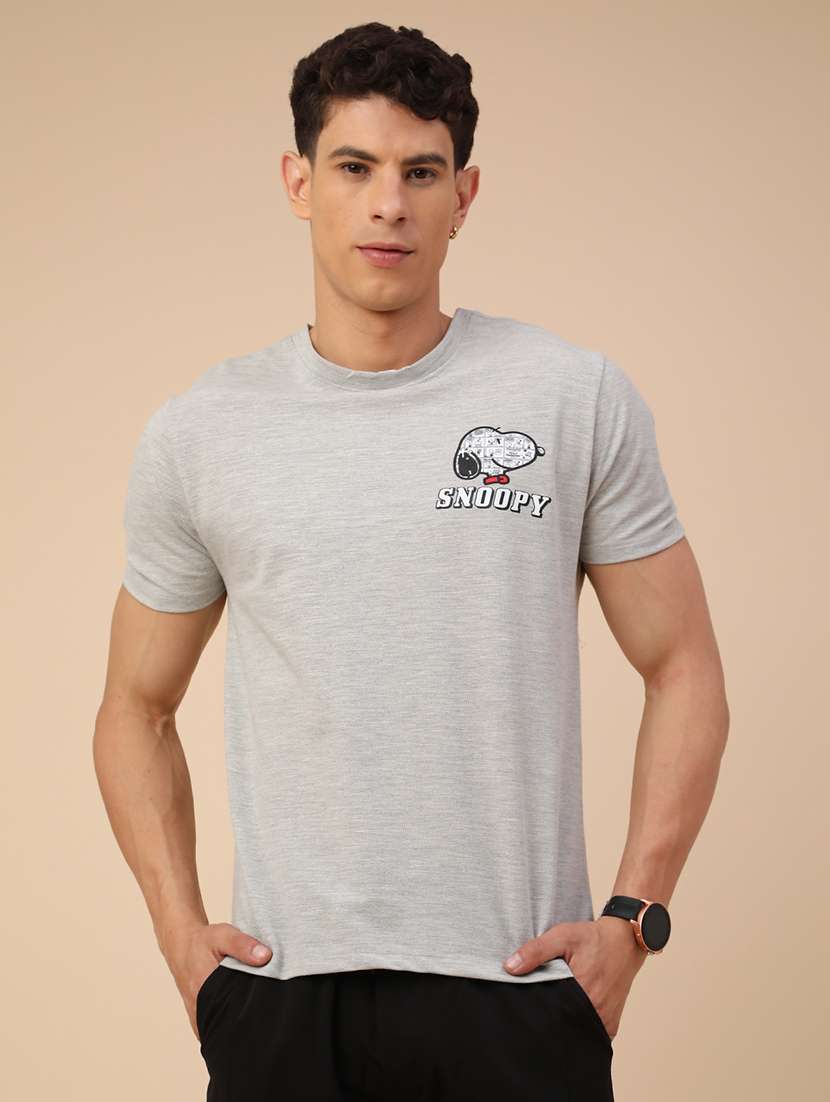 grey cotton blend front & back print tshirt - 22473388 -  Standard Image - 2