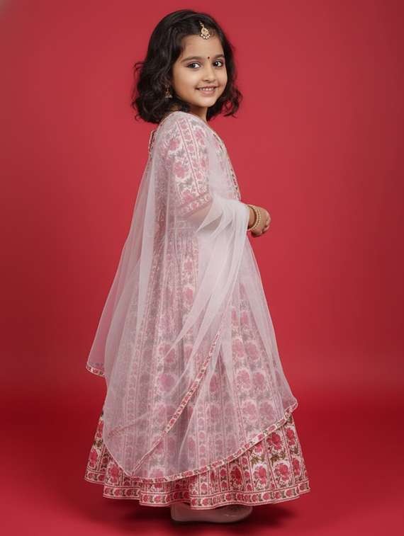 girls maroon viscose lehenga choli - 22473419 -  Standard Image - 2