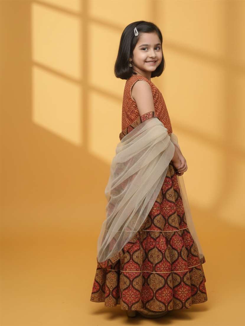 girls multi colored cotton lehenga choli - 22473422 -  Standard Image - 2