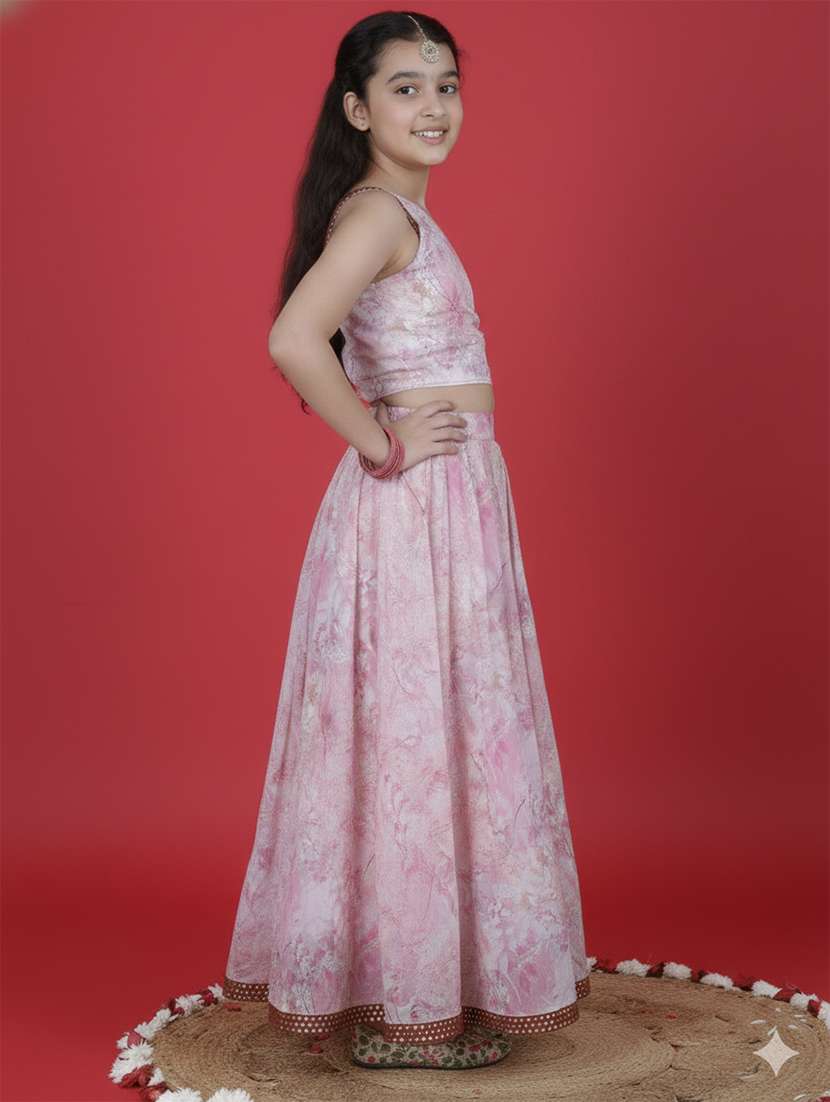 girls rosewater viscose lehenga choli - 22473434 -  Standard Image - 2