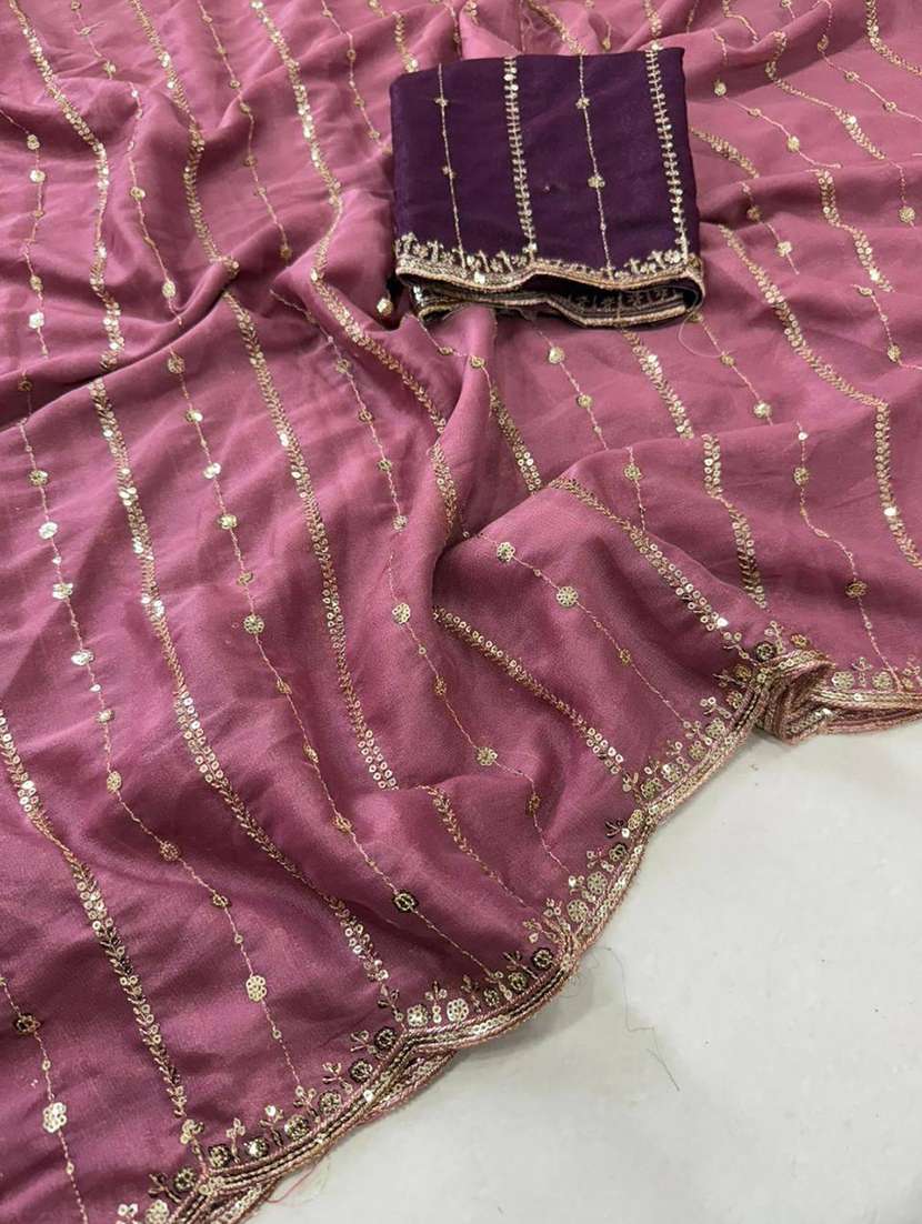 women magenta embroidered saree with blouse - 22473664 -  Standard Image - 2