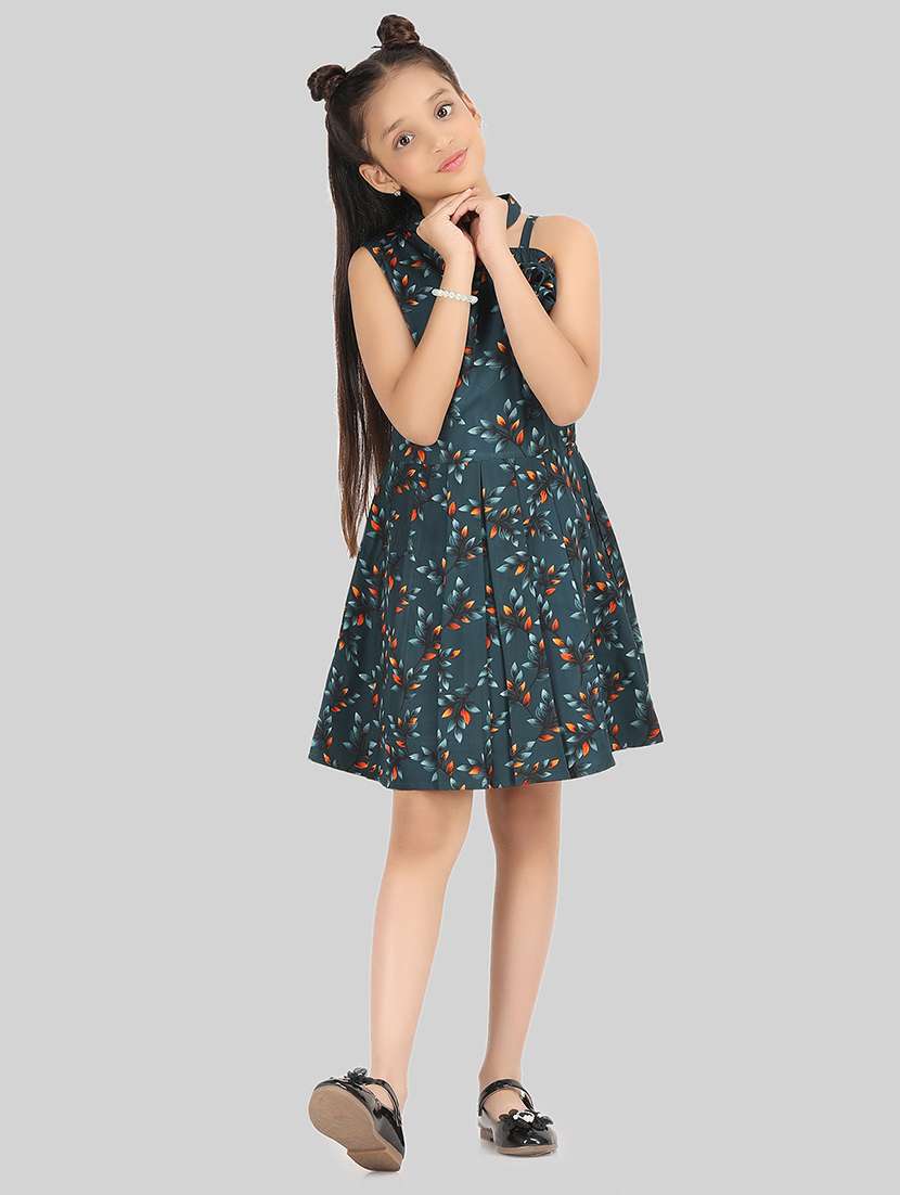 women green polyester fit & flare dress - 22473780 -  Standard Image - 2