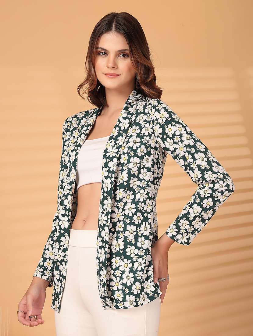 women green polyester casual blazer - 22473848 -  Standard Image - 2