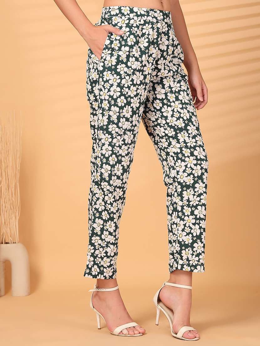 women green polyester palazzo