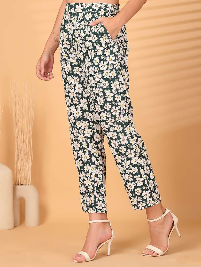 women green polyester palazzo - 22473910 -  Standard Image - 2
