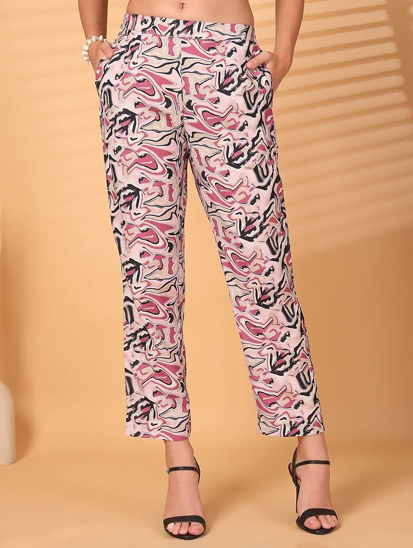 women pink cotton palazzo