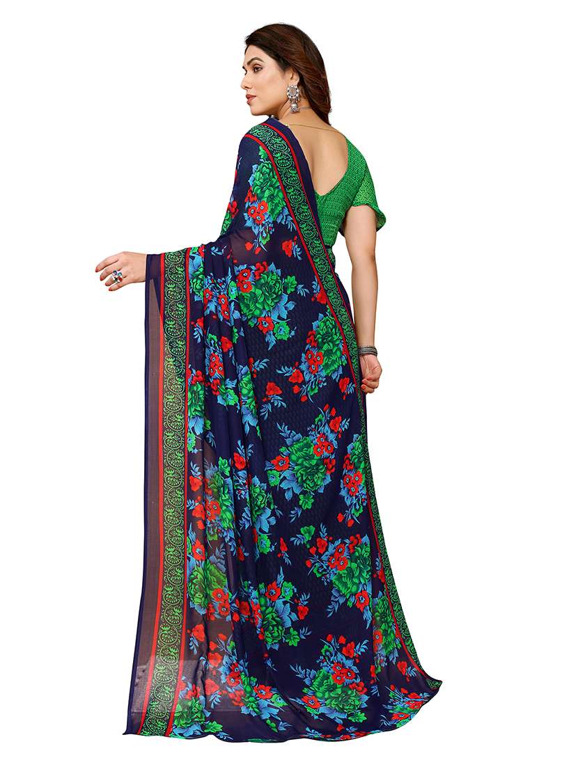Women Pack Of 2 Printed Combo Saree With Blouse - 22476206 -  Standard Image - 2