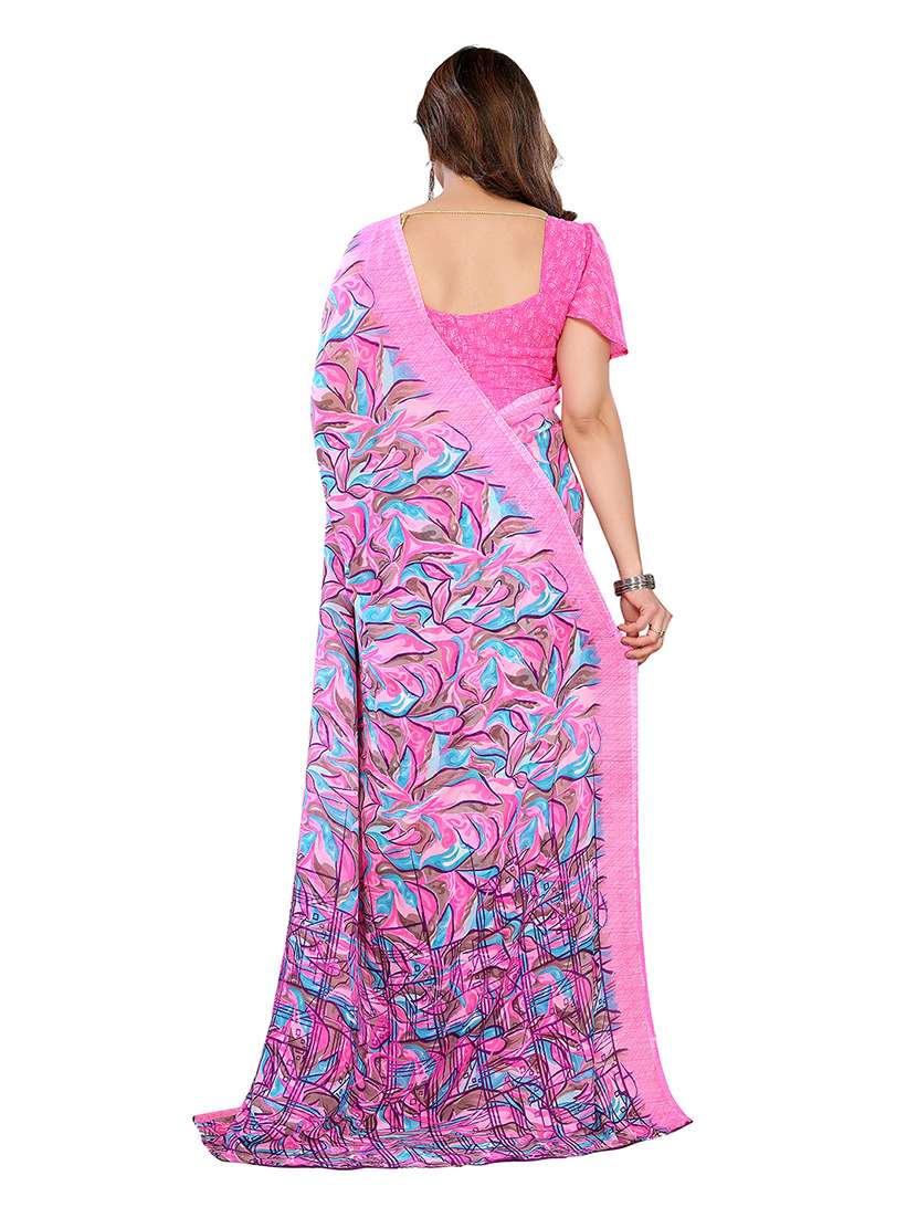 Women Pack Of 2 Printed Combo Saree With Blouse - 22476628 -  Standard Image - 2