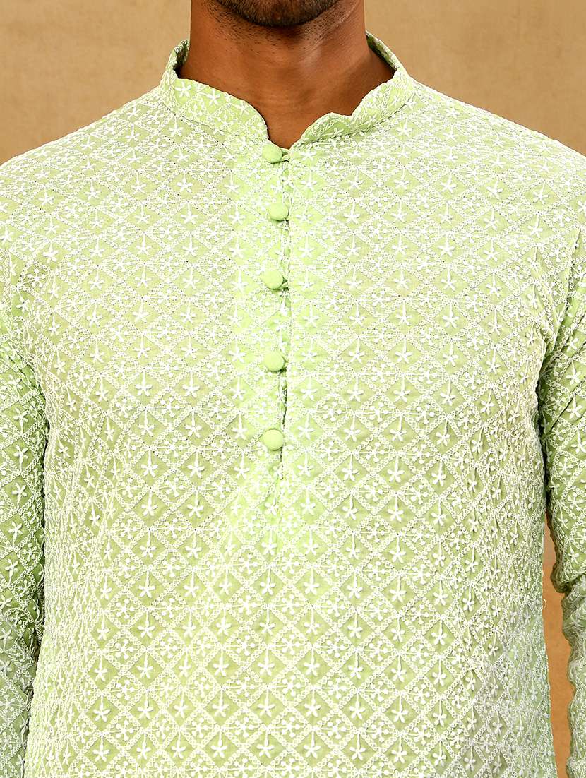 Men Embroidered Long Sleeve Straight Kurta - 22476935 -  Standard Image - 2