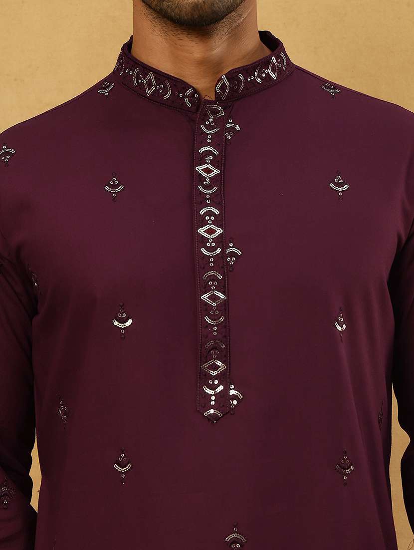 men embellished long sleeve straight kurta - 22476947 -  Standard Image - 2