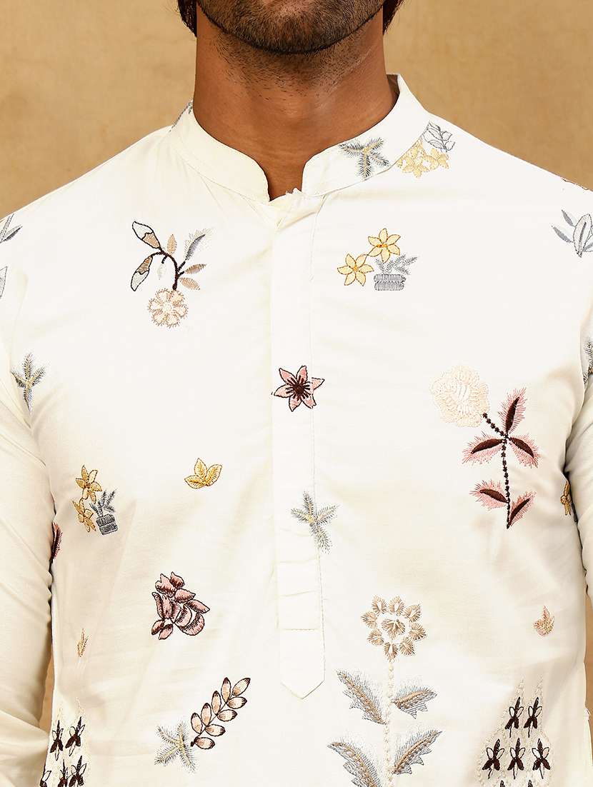 men embroidered long sleeve straight kurta - 22476951 -  Standard Image - 2