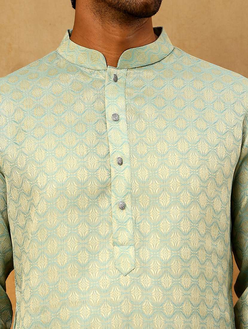 men green cotton long kurtas kurta - 22476975 -  Standard Image - 2