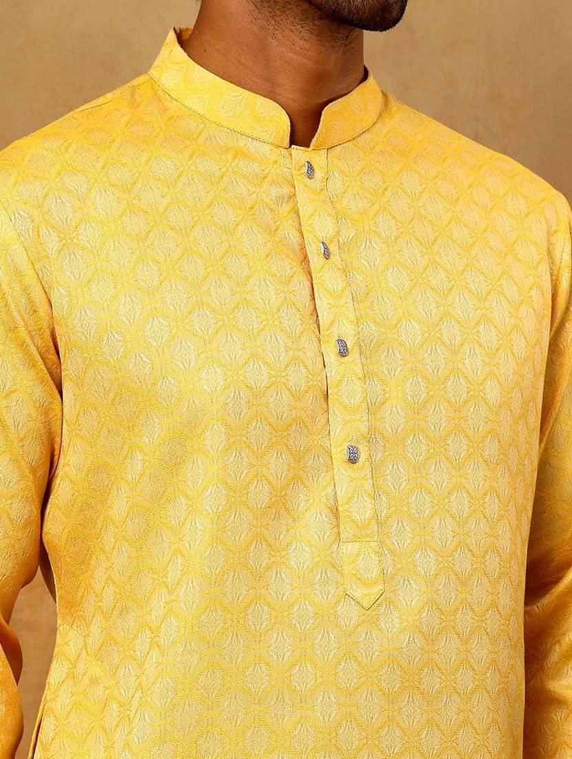 men self designed long sleeve straight kurta - 22476977 -  Standard Image - 2