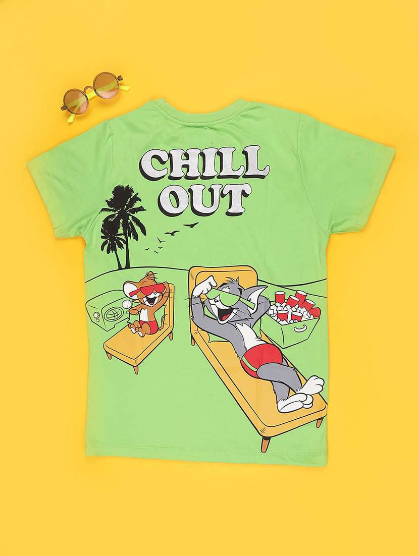 green cotton placement print tee - 22476985 -  Standard Image - 2