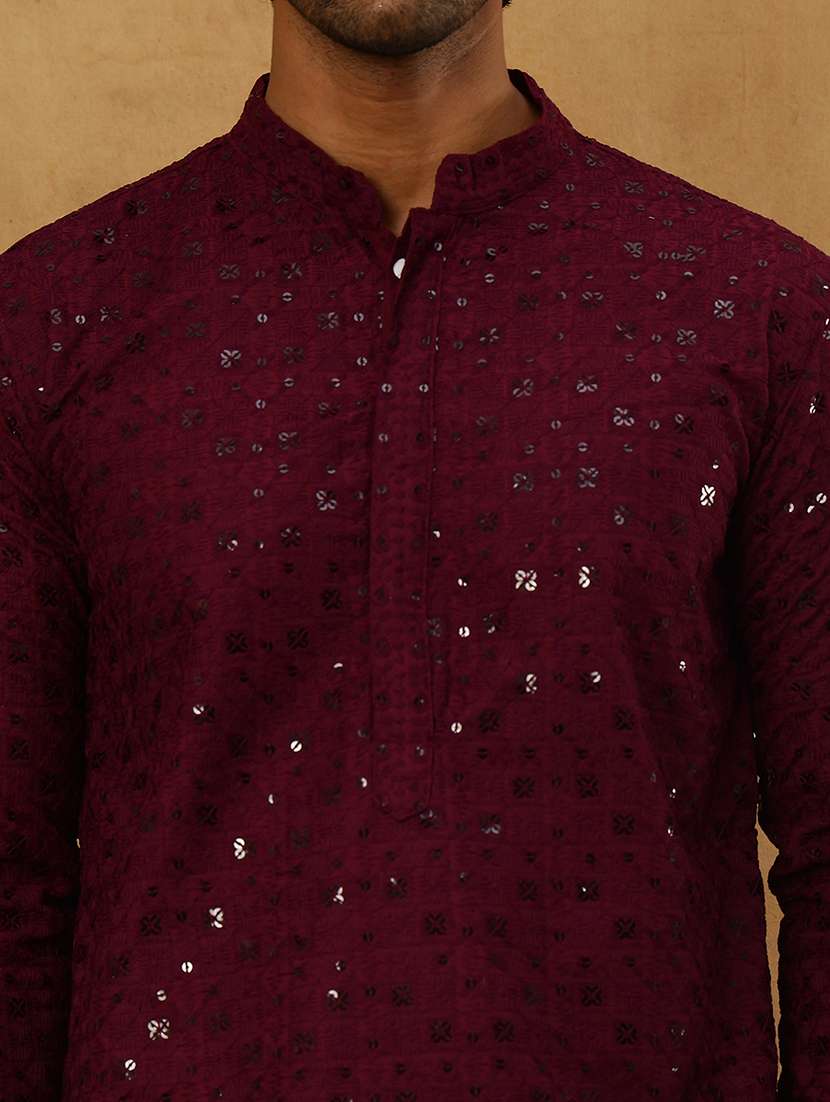 men embroidered long sleeve ethnic set - 22477052 -  Standard Image - 2