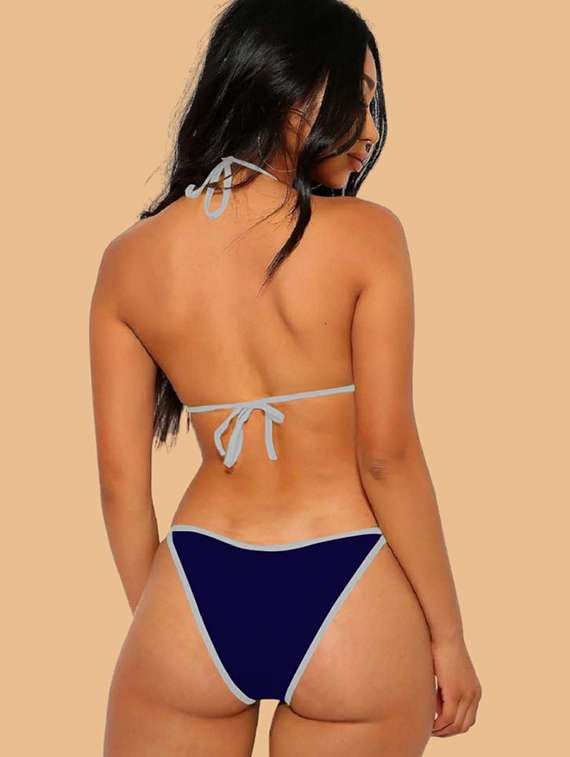 women navy blue nylon bikini - 22477173 -  Standard Image - 2