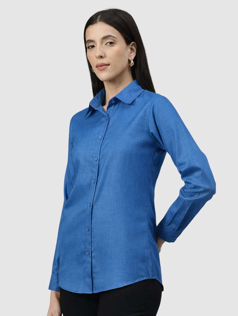 Women Solid Long Sleeves Formal Shirt - 22477543 -  Standard Image - 2