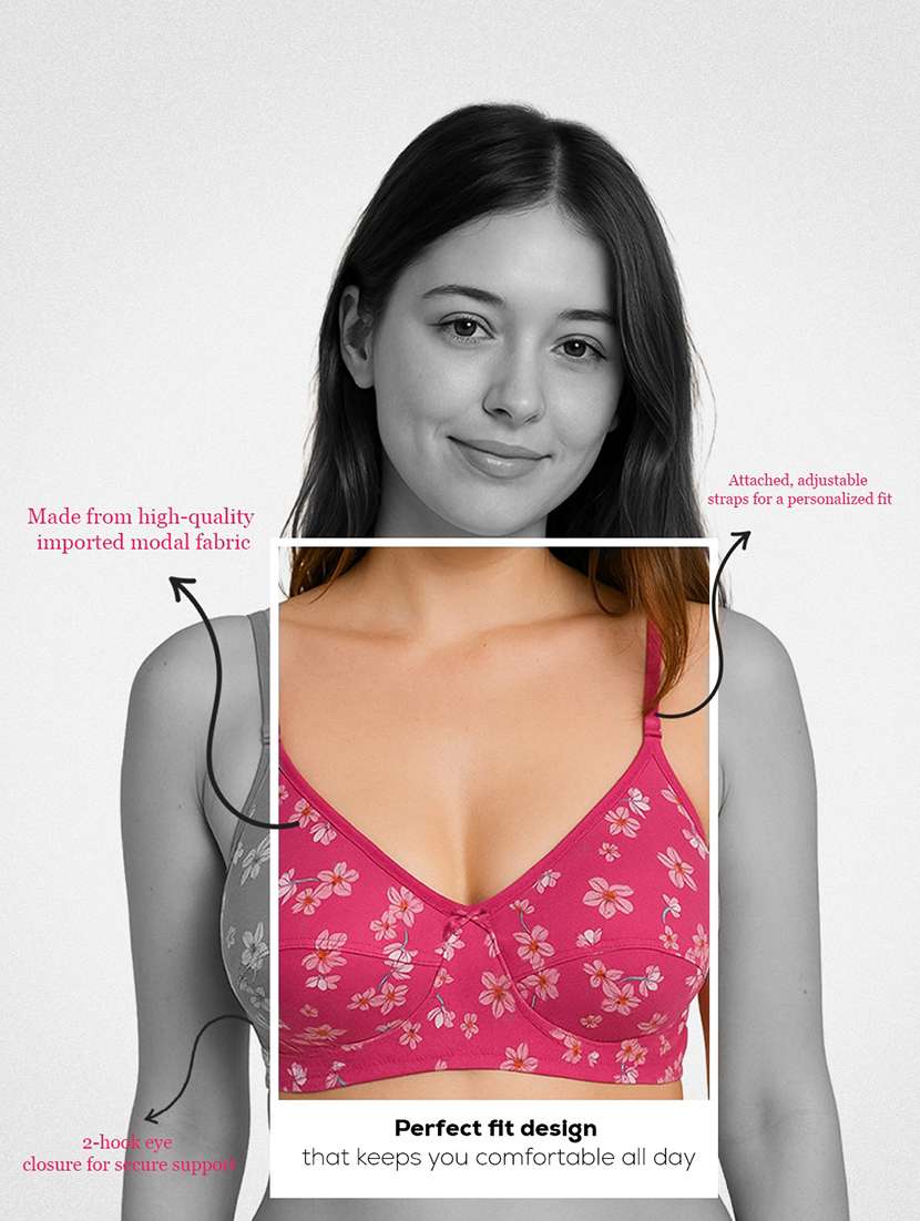 women pack of 3 printed full coverage bra - 22477620 -  Standard Image - 7