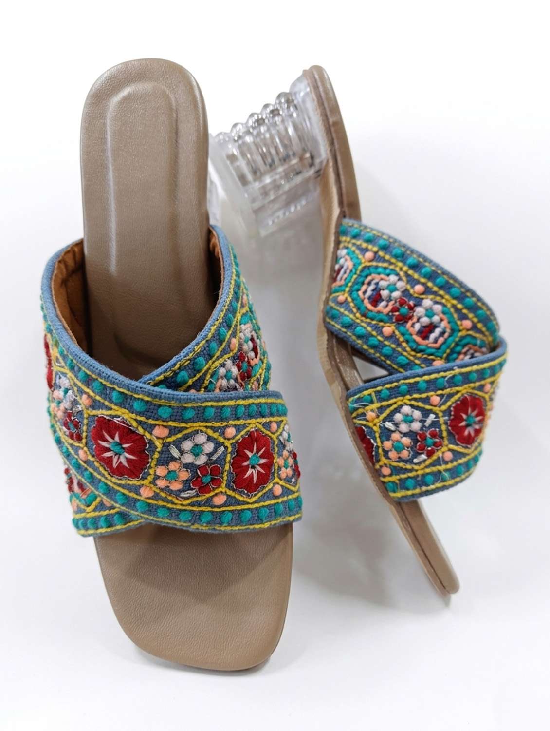 women embroidered slip on sandal - 22477934 -  Standard Image - 2