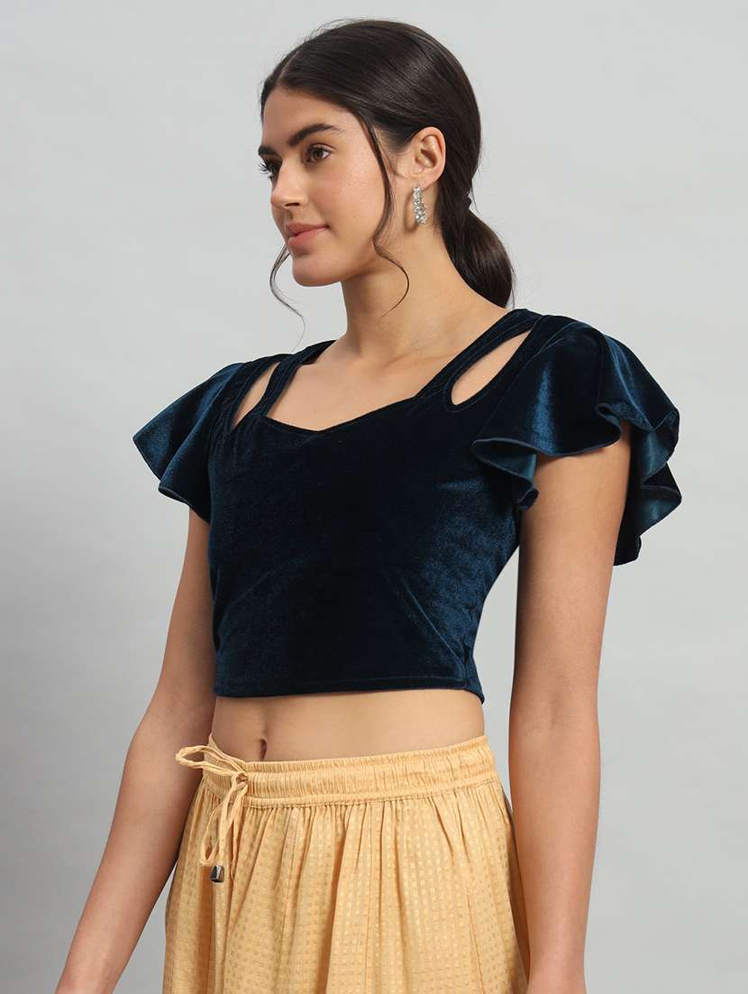 women solid sweetheart stiiched blouse - 22477964 -  Standard Image - 2