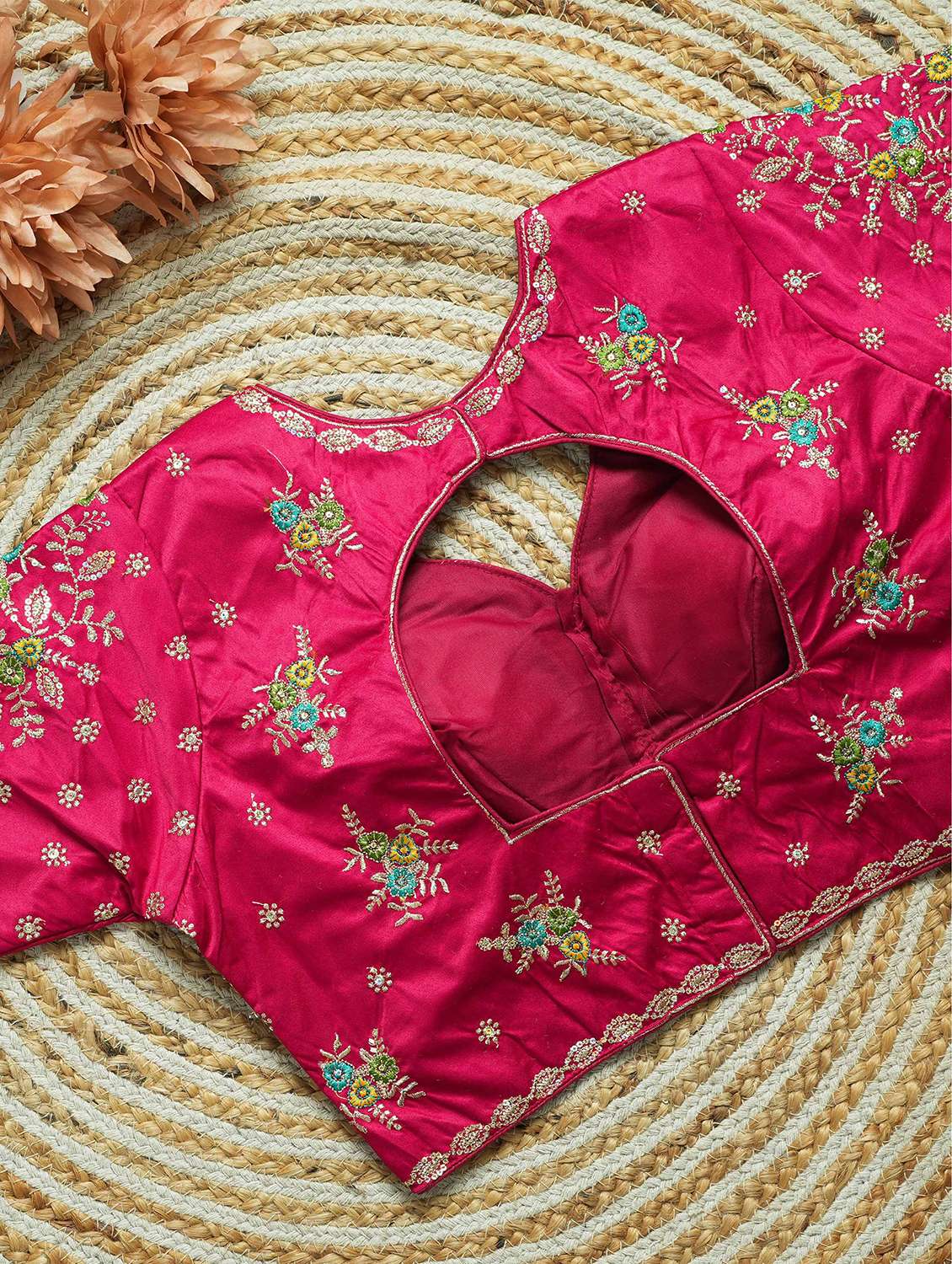 women solid with work stitched blouse - 22477996 -  Standard Image - 2