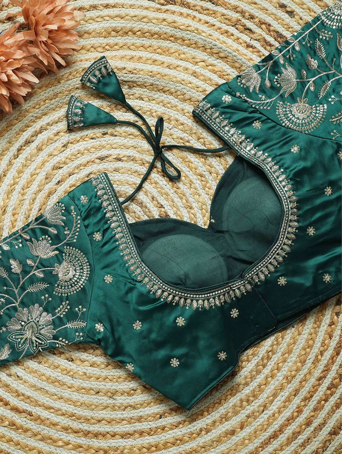 Women Solid With Work Stitched Blouse - 22478001 -  Standard Image - 2