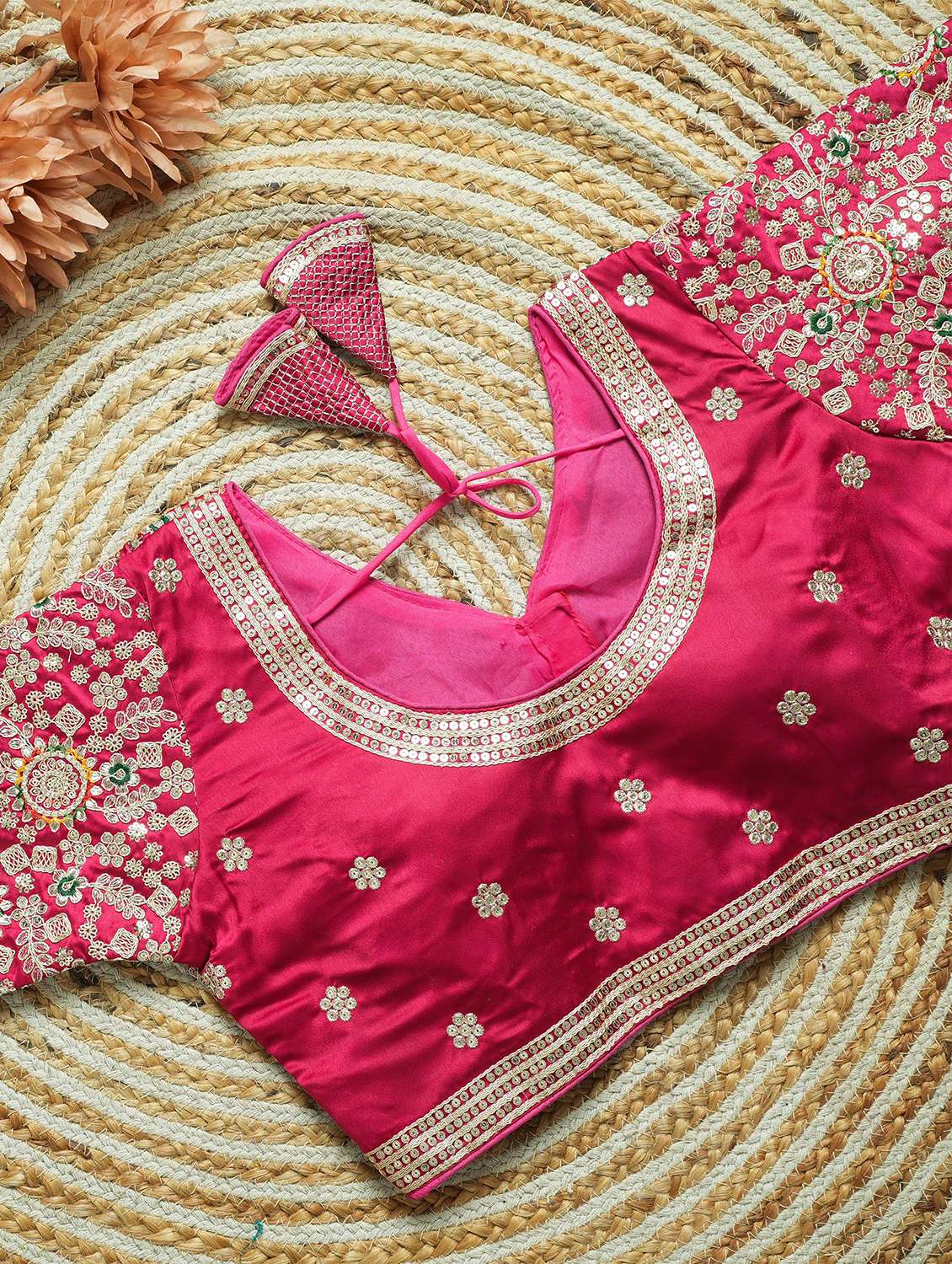 women solid with work stitched blouse - 22478004 -  Standard Image - 2