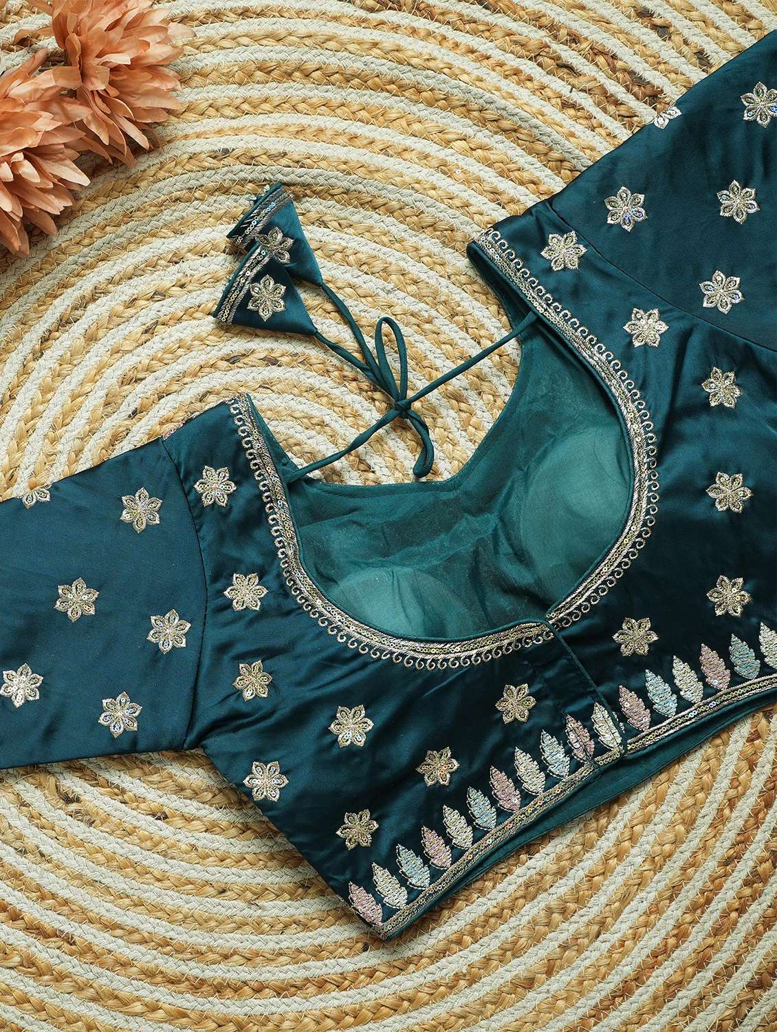 women solid with work stitched blouse - 22478010 -  Standard Image - 2
