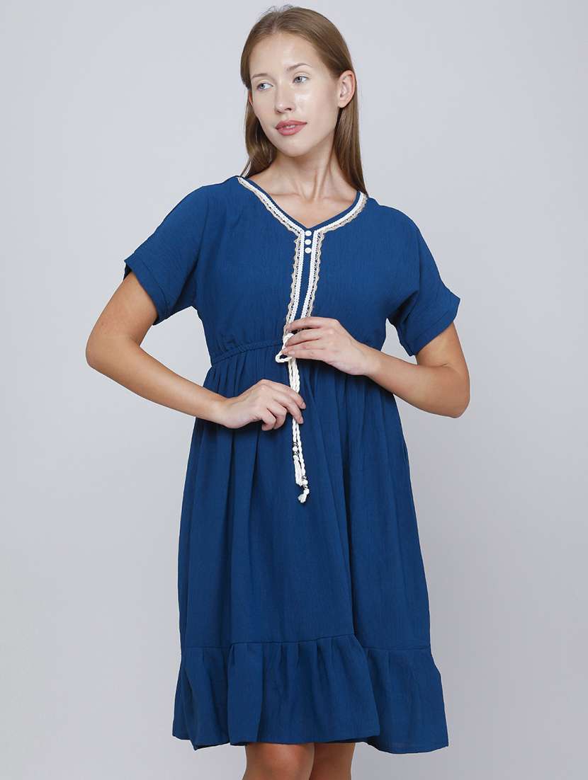Women Embellished Short Sleeves Tiered Dress - 22479807 -  Standard Image - 2